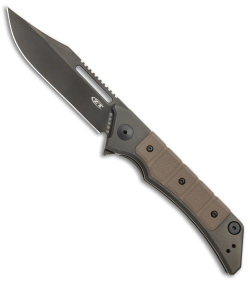 Zero Tolerance Tim Galyean  Frame Lock Knife Brown G-10/Ti (3.5" Black) 0223 