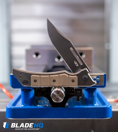 Zero Tolerance Tim Galyean  Frame Lock Knife Brown G-10/Ti (3.5" Black) 0223 