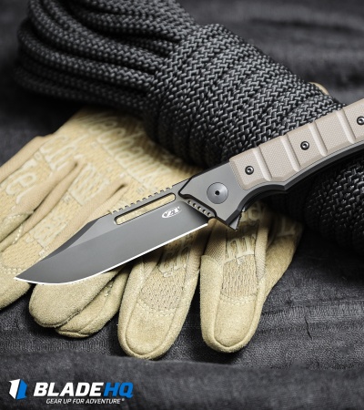 Zero Tolerance Tim Galyean  Frame Lock Knife Brown G-10/Ti (3.5" Black) 0223 