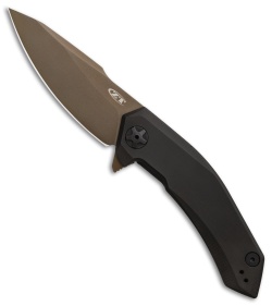 Zero Tolerance 0095TANBLK Flipper Knife Black DLC Titanium (3.6" Tan S90V)