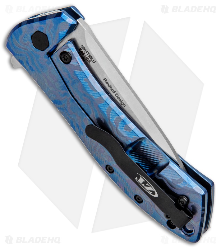 Zero Tolerance Rexford 0801TIBLU Flipper Knife Blue Ano Ti (3.5