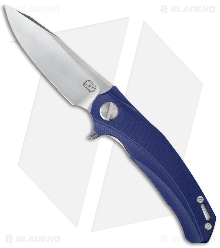 Stedemon Knife Co. ZKC Flipper Knife Blue G-10 (4" Satin) D-01