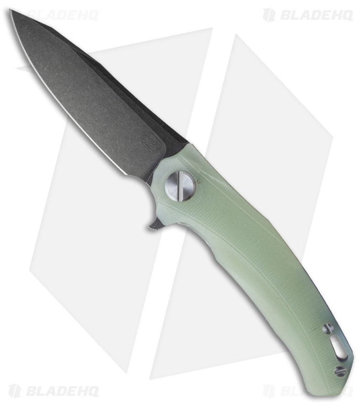 Stedemon Knife Co. ZKC Flipper Knife Jade G-10 (4" Black SW) D-01