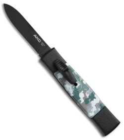 AKC Minion Concord OTF Automatic Knife Arctic Camo (2.3" Black Flat Grind)