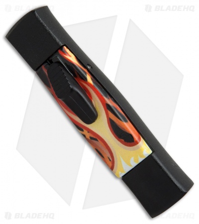 AKC Minion Concord OTF Automatic Knife Flames (2.3" Black Flat Grind)