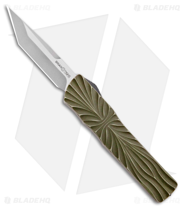 Brian Tighe & Friends Small Twist Tighe Tanto OTF Auto Distressed Grn (2.75" SW)
