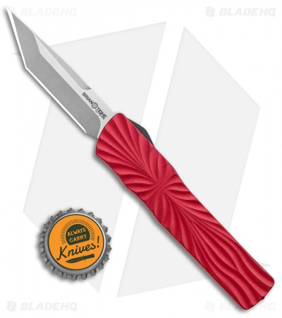 Brian Tighe & Friends Small Twist Tighe Tanto OTF Knife Red  (2.75" Stonewash)