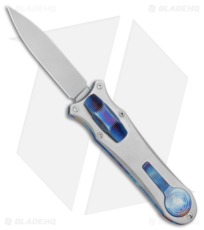 G&G Hawk Custom Deadlock D/A OTF Automatic Knife Heat Ti (3.75" Drop Point)