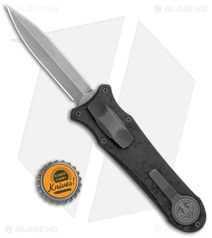 G&G Hawk Custom Deadlock Model B D/A OTF Automatic Knife CF/Ti (3.75" Dagger)
