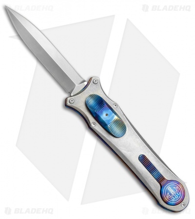 G&G Hawk Custom Deadlock D/A OTF Automatic Knife Heat Ti (3.75" Dagger)