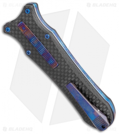 G&G Hawk Custom Deadlock Model A Knife D/A OTF Auto CF/Heat Ti (3.75" SW)