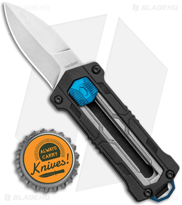Kershaw Jens Anso Kapsule Manual Sliding Button Lock OTF Knife (1.9" Satin)