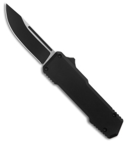 SOS Knives Drop Point D/A OTF Auto Knife Black Aluminum (3.1" Two-Tone)