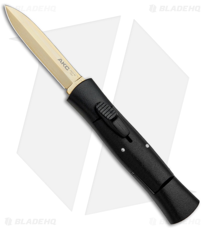 AKC 007 Concord Dagger OTF Automatic Knife Black (2.75" Gold)