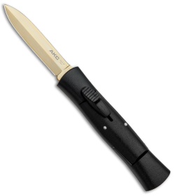 AKC 007 Concord Dagger OTF Automatic Knife Black (2.75" Gold)