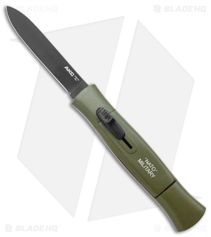 AKC 007 Concord NATO Military OTF Automatic Knife OD Green (3.25" Black Flat)
