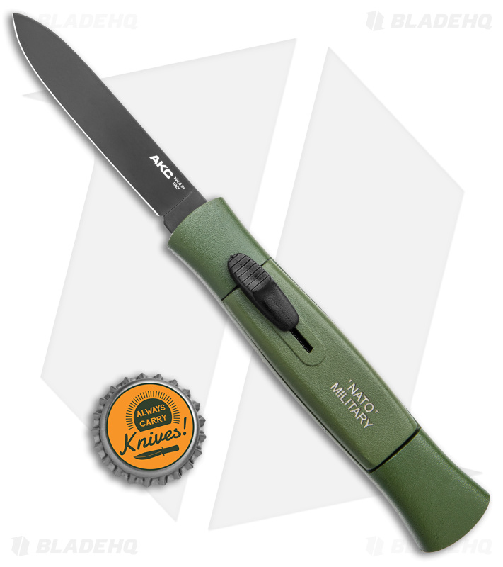 AKC 077 Concord OTF Auto Knife | NATO Green/Black - Blade HQ