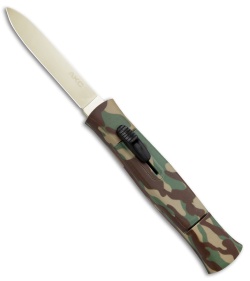 AKC 077 Concord OTF Automatic Knife Green Camo (3.25" Gold )