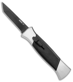 AKC 777 Blackfinger Tanto OTF Automatic Knife Brushed Aluminum (3.375" Black)