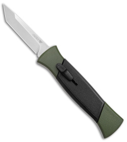 AKC 777 Blackfinger OTF Automatic Knife Green/Black (3.375" Satin Tanto)