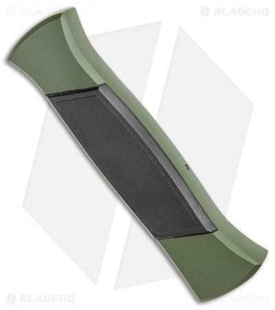 AKC 777 Green Blackfinger Dagger OTF Auto Brushed Aluminum (3.375" Black)