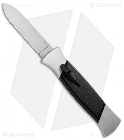 AKC 777 Blackfinger OTF Automatic Knife Brushed Aluminum (3.375" Satin Flat)