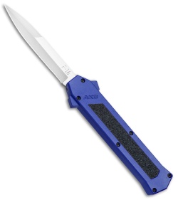 AKC F-16 D/A Bayonet OTF Automatic Knife Blue (3.3" Satin)