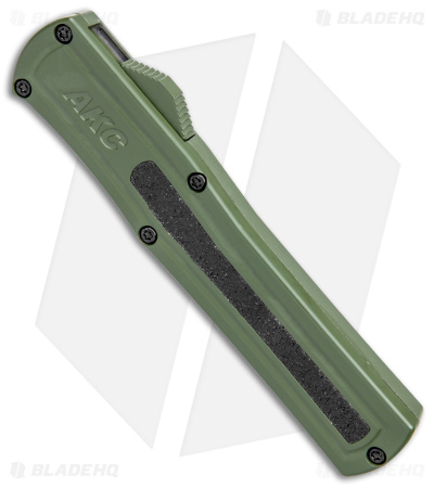 AKC F-20 D/A Dagger OTF Automatic Knife OD Green Aluminum (3.55" Black)