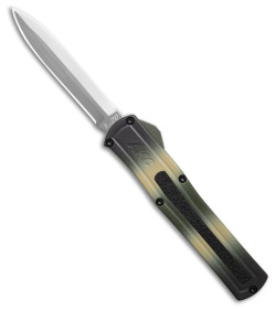 AKC F-20 D/A Dagger OTF Automatic Knife Green Camo Aluminum (3.6" Satin)