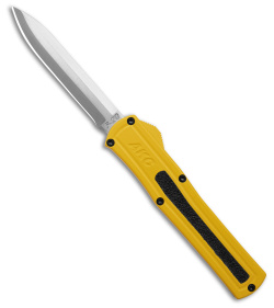 AKC F-20 D/A Drop Point OTF Automatic Knife Yellow (3.6" Satin)