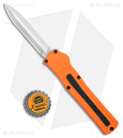 AKC F-20 D/A Dagger OTF Automatic Knife Orange Aluminum (3.6" Satin)