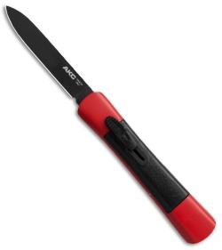 AKC Concord OTF Automatic Knife Red/Black (3.25" Black Flat) 