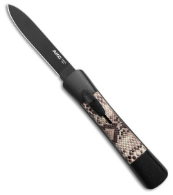 AKC Concord OTF Automatic Knife Brown Alum Snake (3.25" Black Flat) 