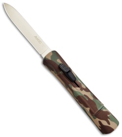 AKC Concord OTF Automatic Knife Camo Rubber (3.25" Gold)