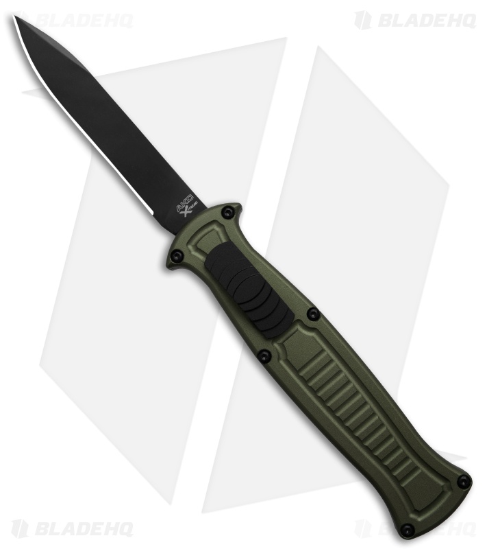 AKC X-treme EVO R OTF Automatic Knife Green Aluminum (3.5" Black)
