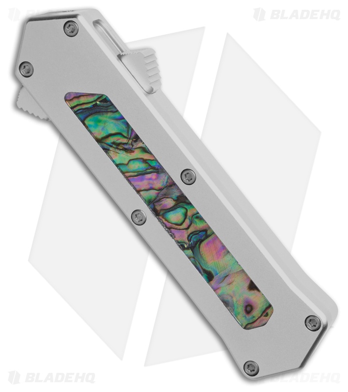 AKC F-14 D/A Bayonet OTF Automatic Knife Aluminum/Abalone (2.4" Satin)