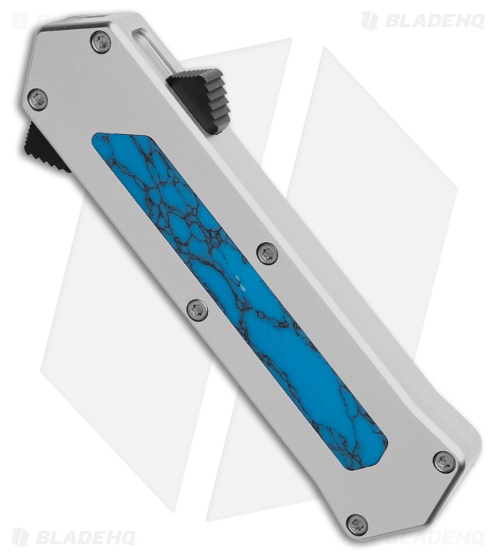 AKC F-14 D/A Bayonet OTF Automatic Knife Aluminum/Turquoise (2.4" Satin)