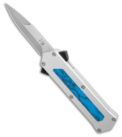 AKC F-14 D/A Bayonet OTF Automatic Knife Aluminum/Turquoise (2.4&quot; Satin) | 223437