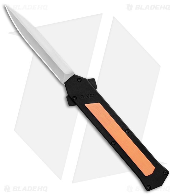 AKC F-16 Copper | D/A Automatic OTF Knife | Dagger Satin Plain
