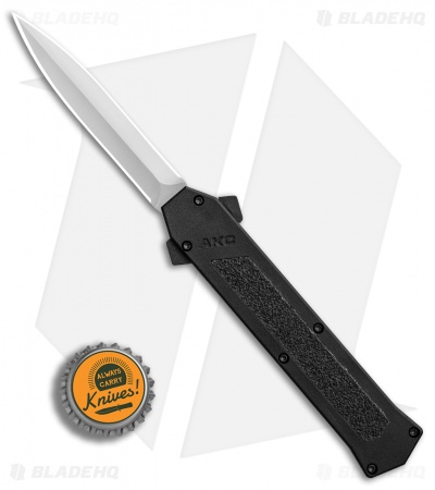 AKC F-16 D/A OTF Automatic Knife Black Aluminum (3.3" Satin)