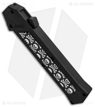 AKC F-16 D/A Bayonet OTF Automatic Knife Skulls (3.3" Satin)