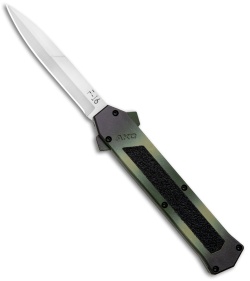 AKC F-16 D/A Bayonet OTF Automatic Knife OD Green Camo (3.4" Satin)