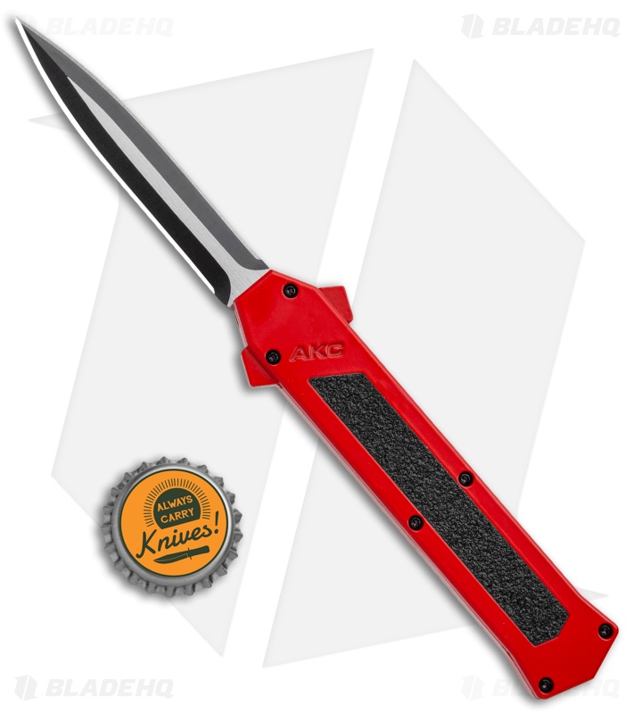 AKC F-16 D/A Dagger OTF Automatic Knife Red (3.3" Two Tone)