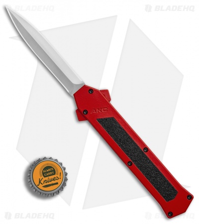 AKC F-16 D/A Dagger OTF Automatic Knife Red (3.3" Satin)