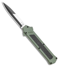 AKC F-16 D/A Bayonet OTF Automatic Knife OD Green Aluminum (3.3" Two Tone)