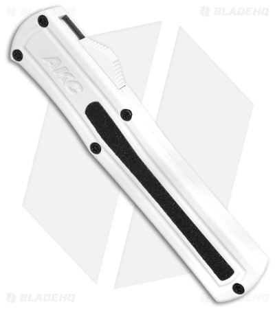 AKC F-20 D/A Spear Point OTF Automatic Knife White Aluminum (3.6" Satin)