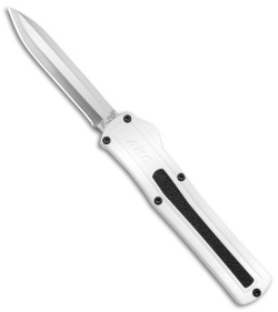 AKC F-20 D/A Spear Point OTF Automatic Knife White Aluminum (3.6" Satin)