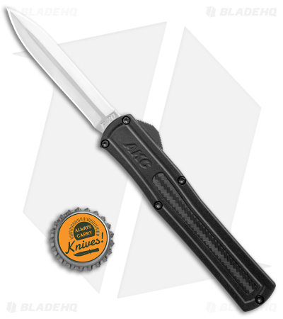AKC F-20 D/A Dagger OTF Automatic Knife Black Carbon Fiber (3.55" Satin)