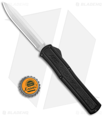 AKC F-20 D/A Spear Point OTF Automatic Knife Black Aluminum (3.6" Satin Drop)
