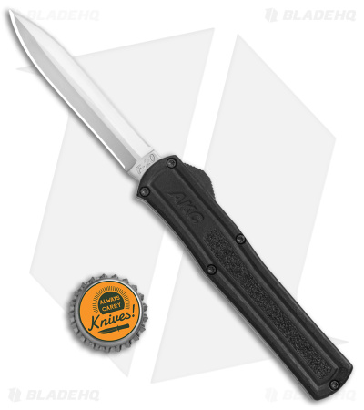 AKC F-20 D/A Dagger OTF Automatic Knife Black Aluminum (3.6" Satin)